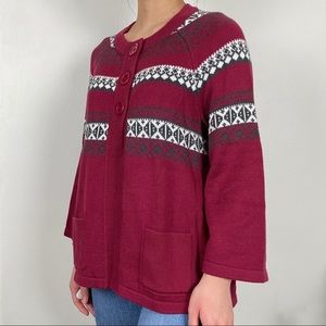 maroon knit cardigan